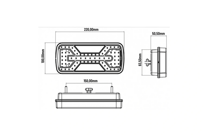 KAMAR X-SPIDER L2430+L2431 rear lights bayonet 5PIN 7 functions left+right