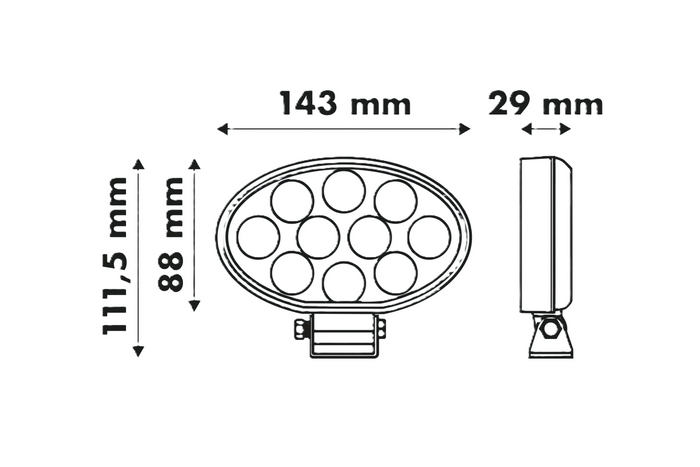 Lampa robocza elipsa 40LED 4000 lumenów