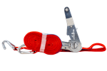 Set of four UNITRAILER 3m/25mm/1t red transport belts with tensioner