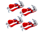 Set of four UNITRAILER 6m/35mm/2t red transport belts with tensioner