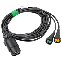 ASPÖCK 58-1022-087 electrical installation trailer harness 4.5 m 7PIN plug bayonets 2x5PIN