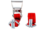 Set of four UNITRAILER 4m/35mm/2t red transport belts with tensioner