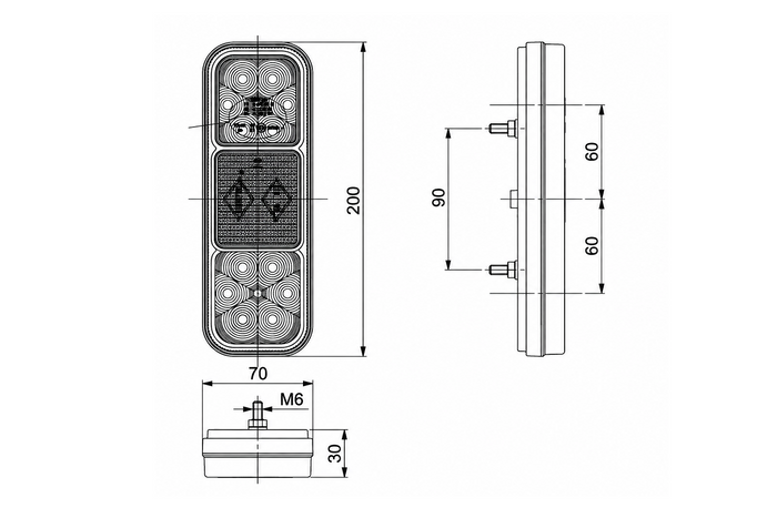 HORPOL LZD2831 LED rear lamp 4 functions universal