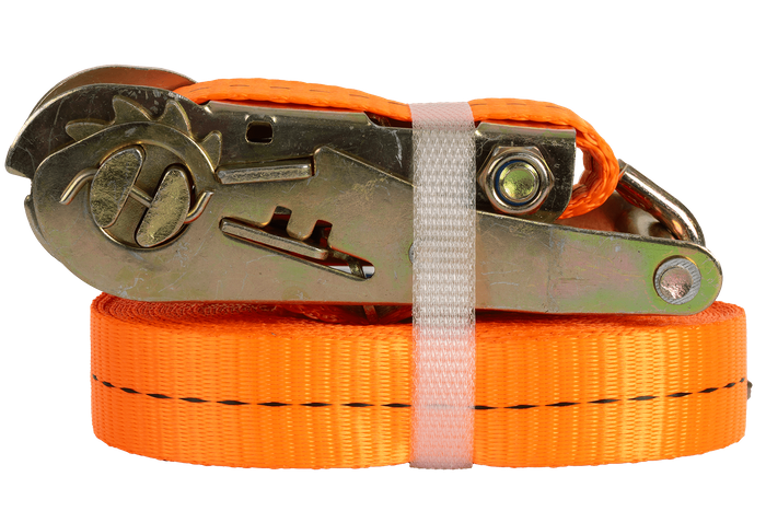 Set of four UNITRAILER 8m/25mm/1t orange transport belts with tensioner