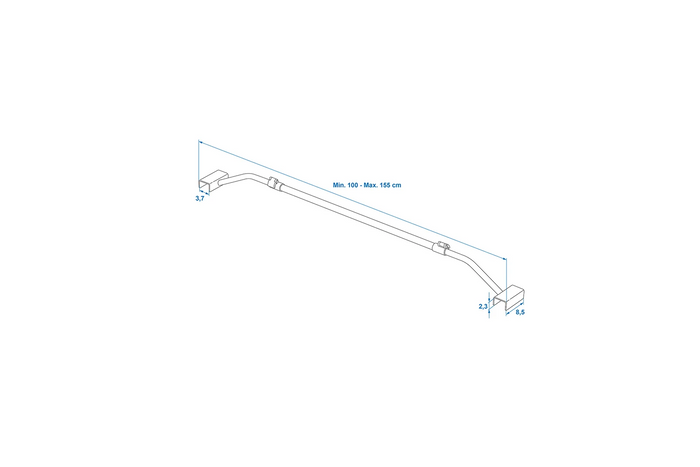Flat tarpaulin bracket for ProPlus trailer 340914V01 adjustable 100–155cm